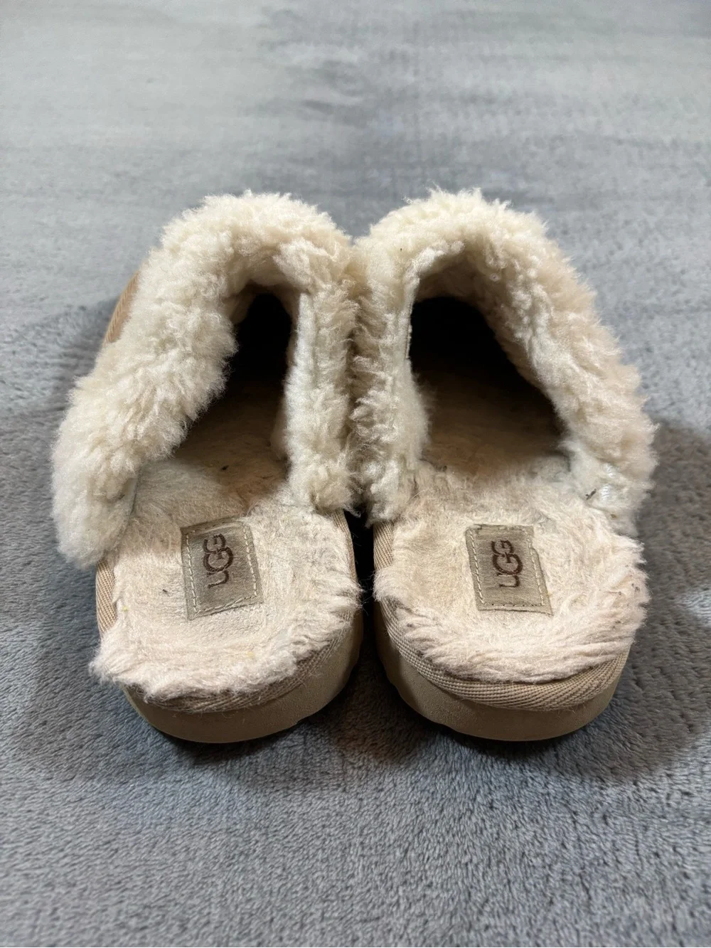UGG Kids Slip-On Shearling Lined Slippers in Chestnut Tan
